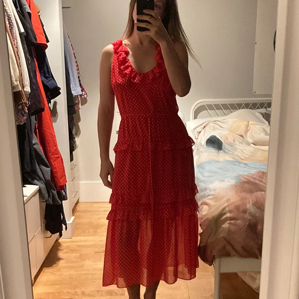 LOVERS + FRIENDS red polkadot maxi dress, size large - Picture 10 of 10